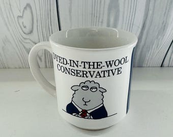 Boynton Dyed-In-The-Woll Konservativ Blå Kostymslips Får Kaffemugg Japan