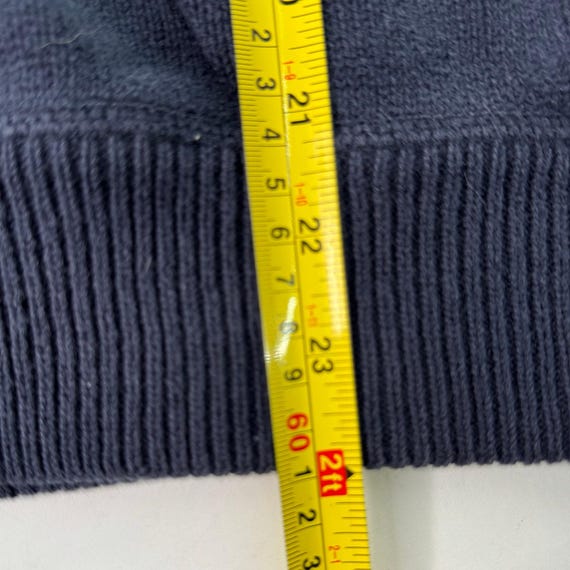 VTG 90's Eddie Bauer Sweater Men Med Navy Cotton … - image 7