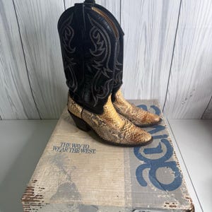 ACME VTG Men Python Snakeskin Leather Western Boots Rodeo USA 8 M (9.5 Women’s)