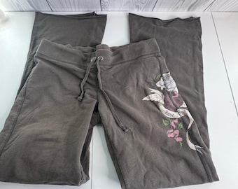 Y2k Aeropostale Damen Braun Floral Bein Low Rise Jogginghose XS Bratz Lounge
