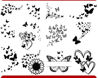 Pacote com 13 imagens PNG de borboletas voando: (Download digital)