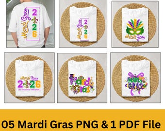Mardi Gras PNG Bundle, Coquette Bow : (Digital Download)