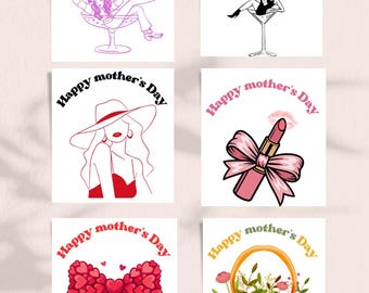 Printable Mother's Day Cards, Set of 8 (Digital Download)