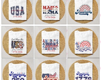 USA 250th Anniversary PNG Bundle, Patriotic, Happy Birthday America 250 : (Digital Download)