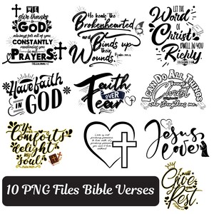 Bible Scripture Png Bundle, Minimal Christian Quote, Religious Quotes, Jesus png, Bible Print, Cut Files Cricut DXF, Bible Verse Png