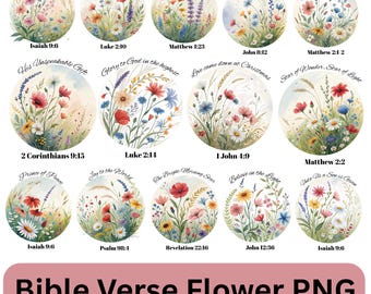 Christian PNG Boho Bundle, Floral Bible Verse Designs: (Digital Download)