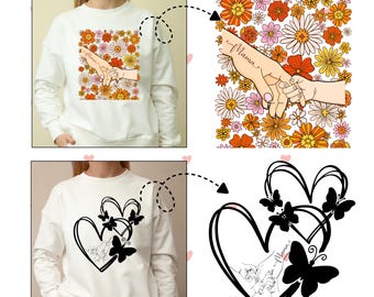 Hands Boho Floral Mom, Mother's Day Mama Png : (Digital Download)