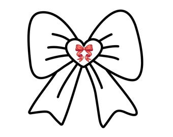 Heart Bow Pdf Png : (Digital Download)