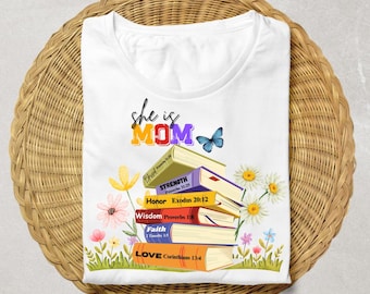 Bible Mama Mom PNG, Faith Strength Love Scripture (Digital Download)