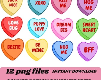 Conversation Hearts PNG: (DIGITAL DOWNLOAD)