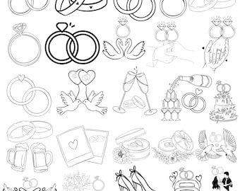 Wedding Rings PNG, Marriage Clipart : ( Digital Download)