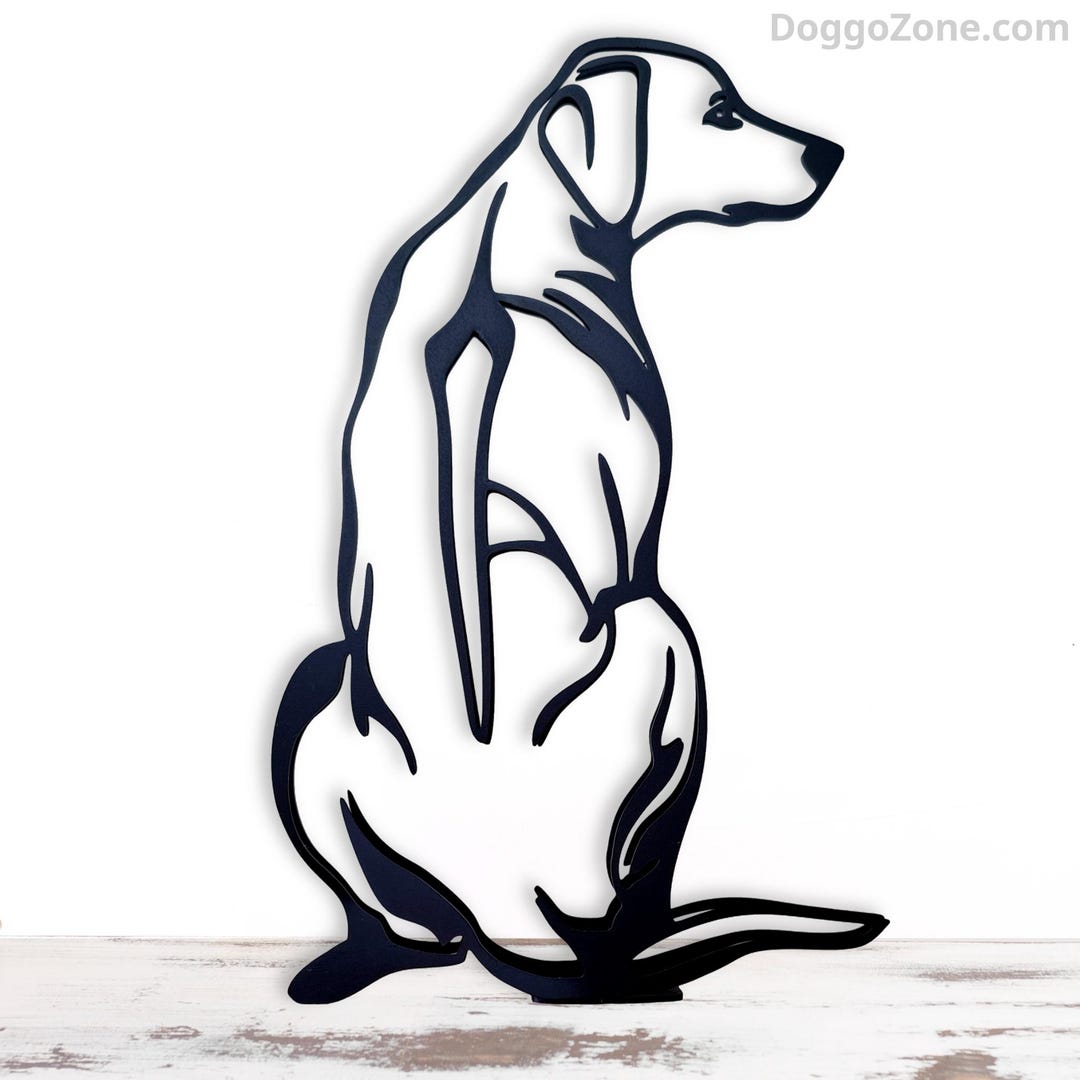 Rhodesian Ridgeback Dog Silhouette Minimalist Style Black Metal Statue ...