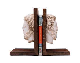 Roman Emperor Bookend Commodus | Sculpture Book Holder | Ancient Roman Decor for Bookshelf