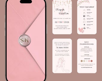 Animated Wedding Invitation Canva Template | Digital Invitation | DIY Video Invitation | Customizable Wedding Template