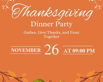 Thanksgiving Dinner Party Invitation