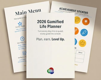 Planejador de Vida Gamificado 2026 | Planejador Imprimível | Download Digital A4 A5 | Rastreador Semanal + Diário + de XP
