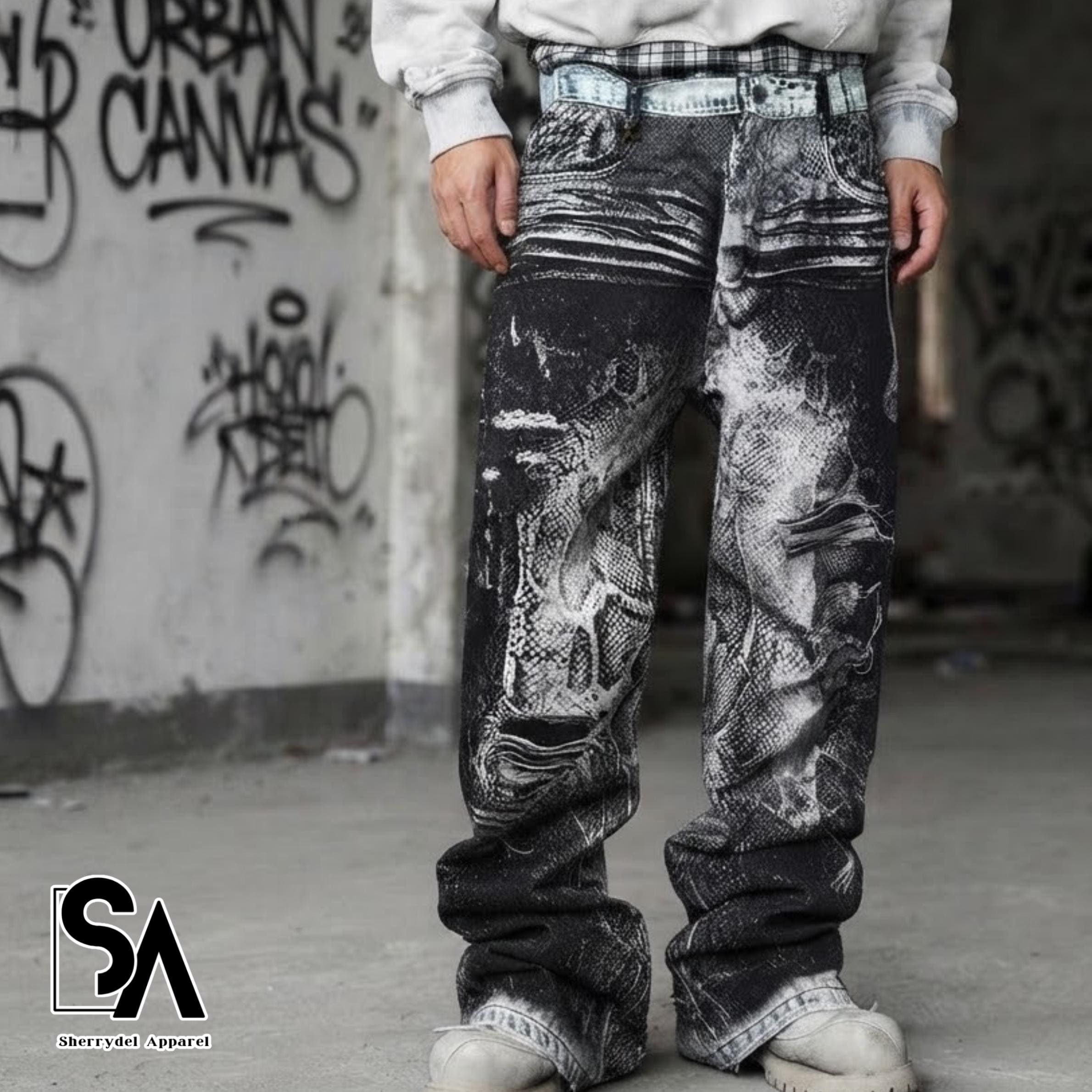 Y2k printed jeans - Etsy 日本