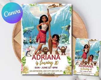 Editable Moana Birthday Invitation | Kids Party Template (Digital Download)
