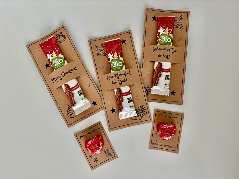 Weihnachtsgeschenke für Kollegen Nikolaus Mitbringsel DIY Digitale Vorlage zum ausdrucken Geschenkidee für Familie Kollegen last Minute