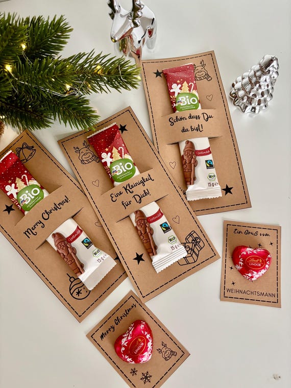 Druckvorlage Weihnachten Weihnachtsgeschenke für Kollegen Nikolaus Mitbringsel DIY Digitale Vorlage Geschenkidee für Familie last Minute
