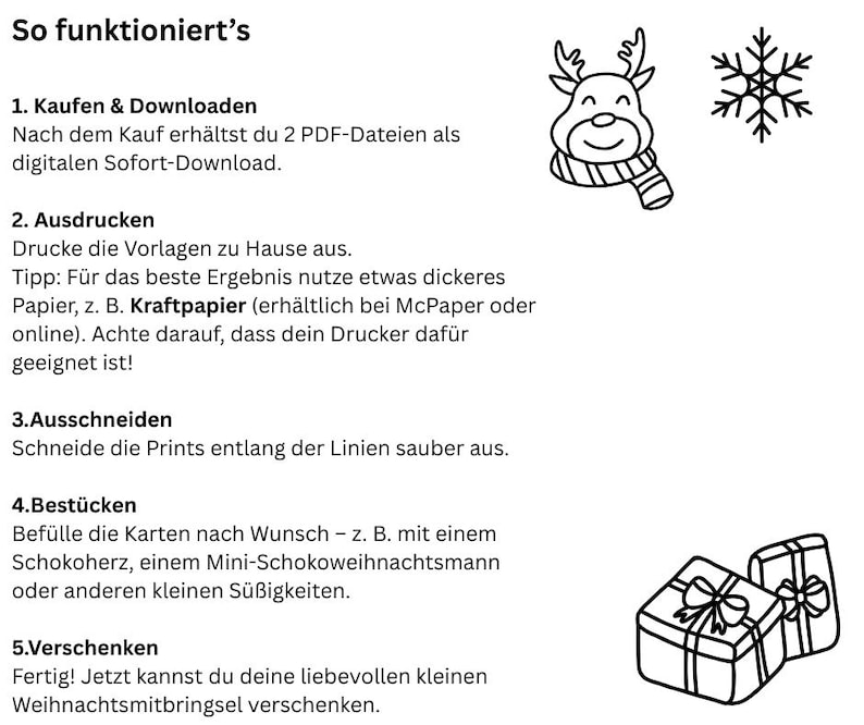 Weihnachtsgeschenke für Kollegen Nikolaus Mitbringsel DIY Digitale Vorlage zum ausdrucken Geschenkidee für Familie Kollegen last Minute