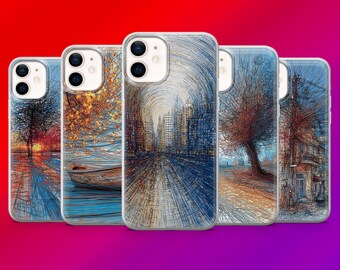 Abstract Art Phone Case Famous Painting Cover for iPhone 17Pro,16,15,14,13,12,Samsung S25,S24,S23Fe,S22,A15,A16,A26,A56 Pixel10,9Pro,8.