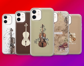 Musik Phone Case Geige Instrument Music Lover Cover für iPhone 17,16,15,14,13,12,Samsung S25,S24,S23Fe,S22,A15,A16,A26,A56 Pixel10,9Pro,8.