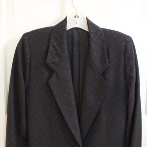 Vintage Umberto Ginocchietti Black Wool Jacket Size 40 1980s Made in Italy