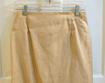 Falda de lino beige con abertura en la espalda Talla 4-6