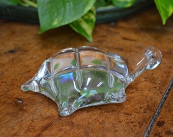 Tortuga de cristal de arte transparente vintage