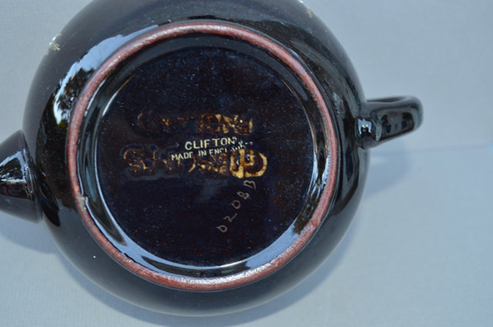 Vintage Clifton England Redware Teapot with Gold Overlay Etsy