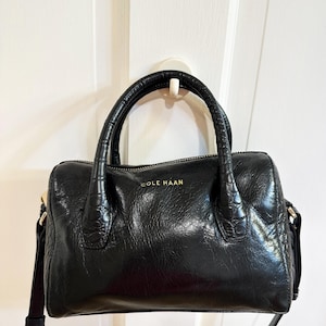 Sac à Main Cole Haan En Cuir Marron Doré Métallisé - Doublure TLC - Occasion