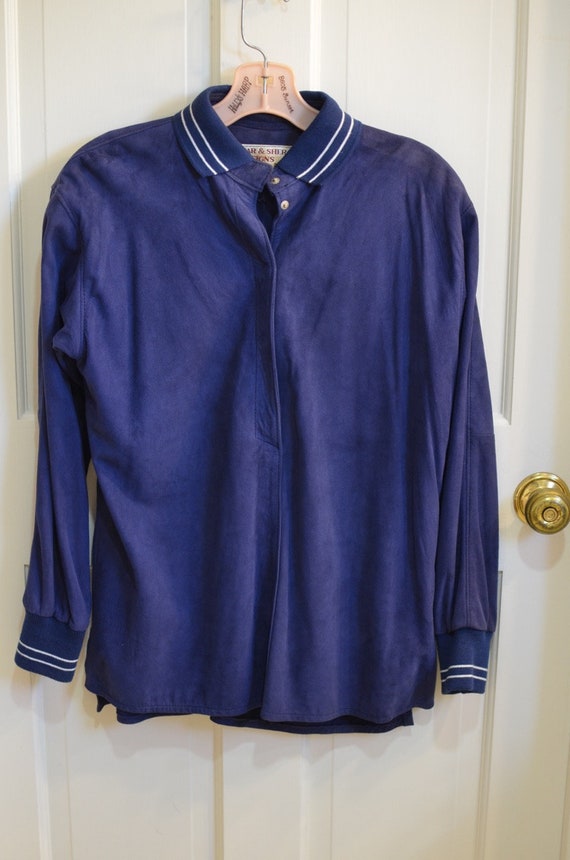 Vintage 1980s Char and Sher Designs Blue Suede Shi