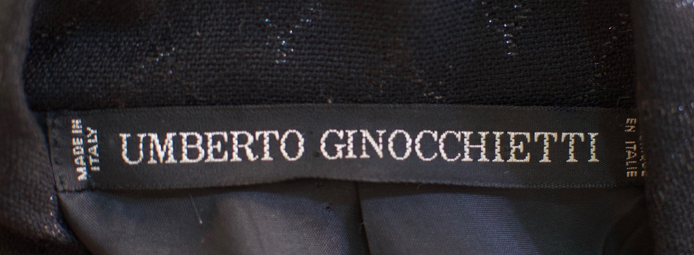Vintage Umberto Ginocchietti Black Wool Jacket Size 40 1980s Made 