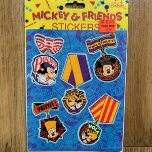 Vintage Gibson Mickey & Friends Stickers 1990s 4 Sheets Original Packaging