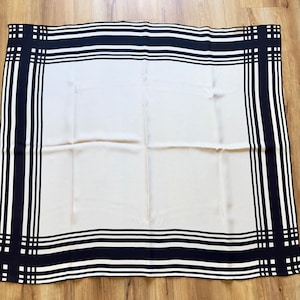 Vintage White Black Scarf Shawl