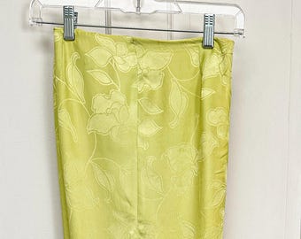 Green Floral Satin or Satin-like Pants Women's Size 4 - 6