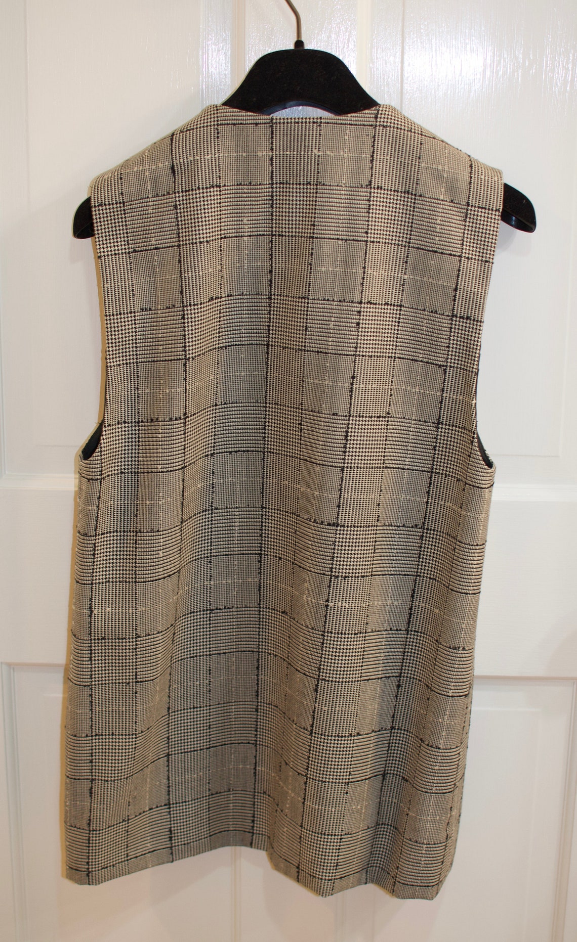 Vintage Black and White Women's Plaid Wool Vest Size Small - Etsy