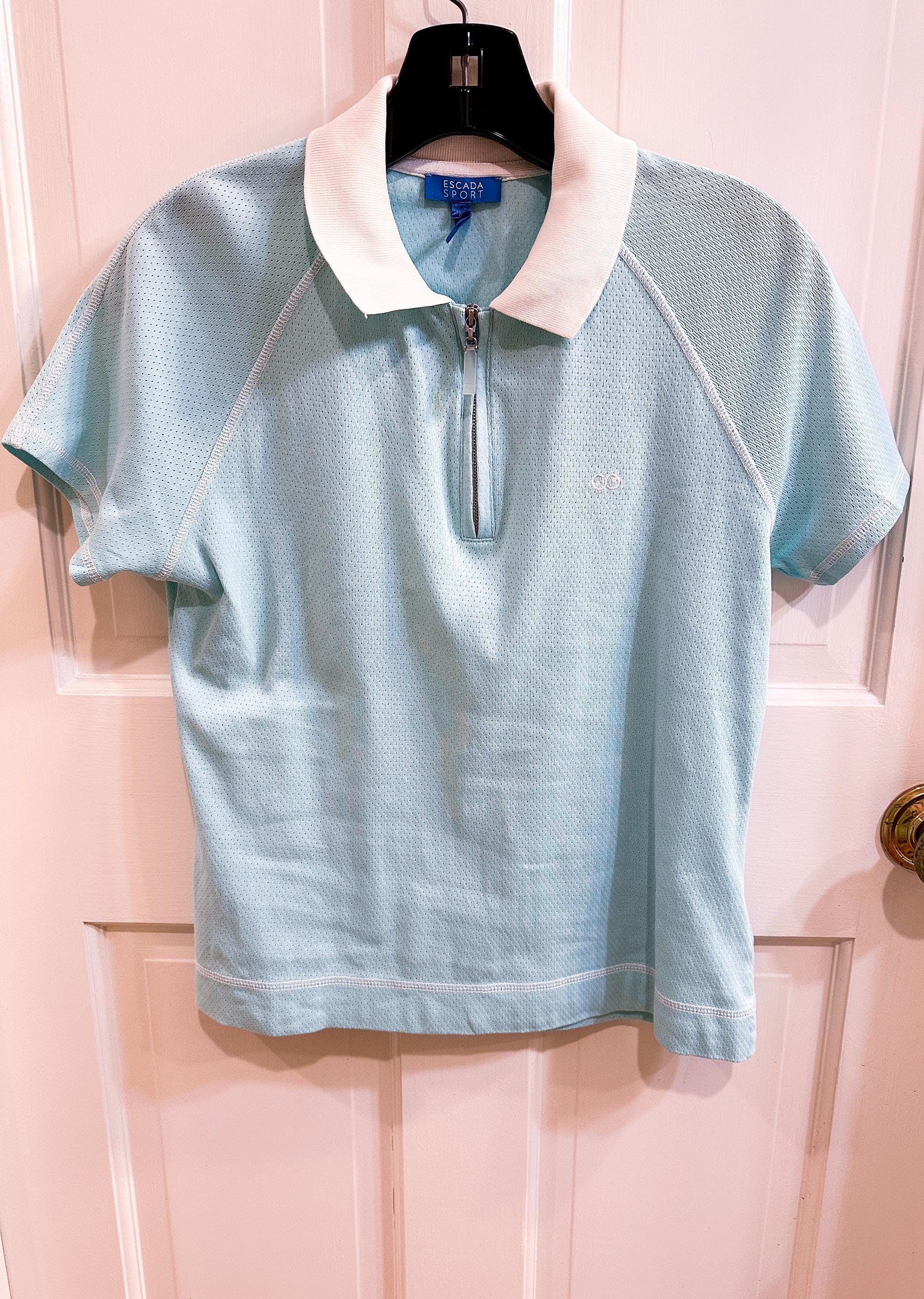 slim fit dress slacks 36 Pieces Womens Short Sleeve 3 Button Jersey Polo Shirt in Light Blue