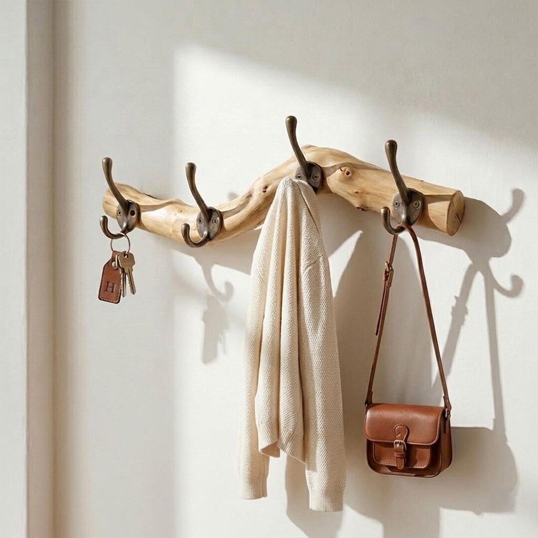 Rustic Branch Coat Rack Tree Branch Coat Rack Rustic Coat Hook Wall Mount Racks Handmade ...