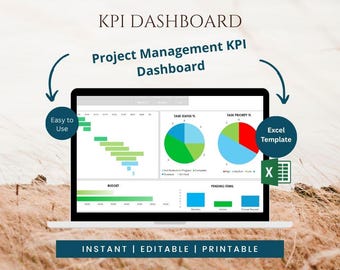 Project Management KPI Dashboard Excel Template | Project Tracker | Budget & Cost Tracking