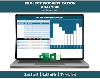Project Prioritization Analysis Excel Template | Project Scoring Matrix Spreadsheet | Decision Making Tool | Digital Download