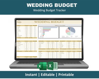 Planificador de presupuesto para bodas (hoja de cálculo) / Rastreador de gastos nupciales (Excel) / Lista de verificación para la planificación de bodas