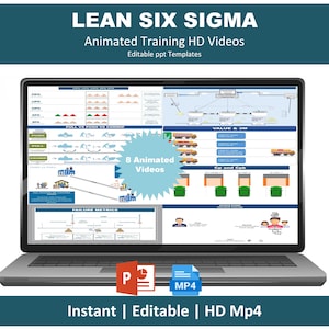 Lean Six Sigma, Animated Training Videos Bundle | Lean Manufacturing Explainer Pack | DMAIC Digital Download