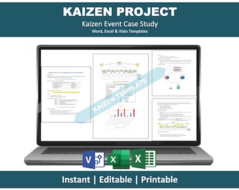 Kaizen Project Excel & Word Files | 1 Week Kaizen Event | Real and Simple Editable Template
