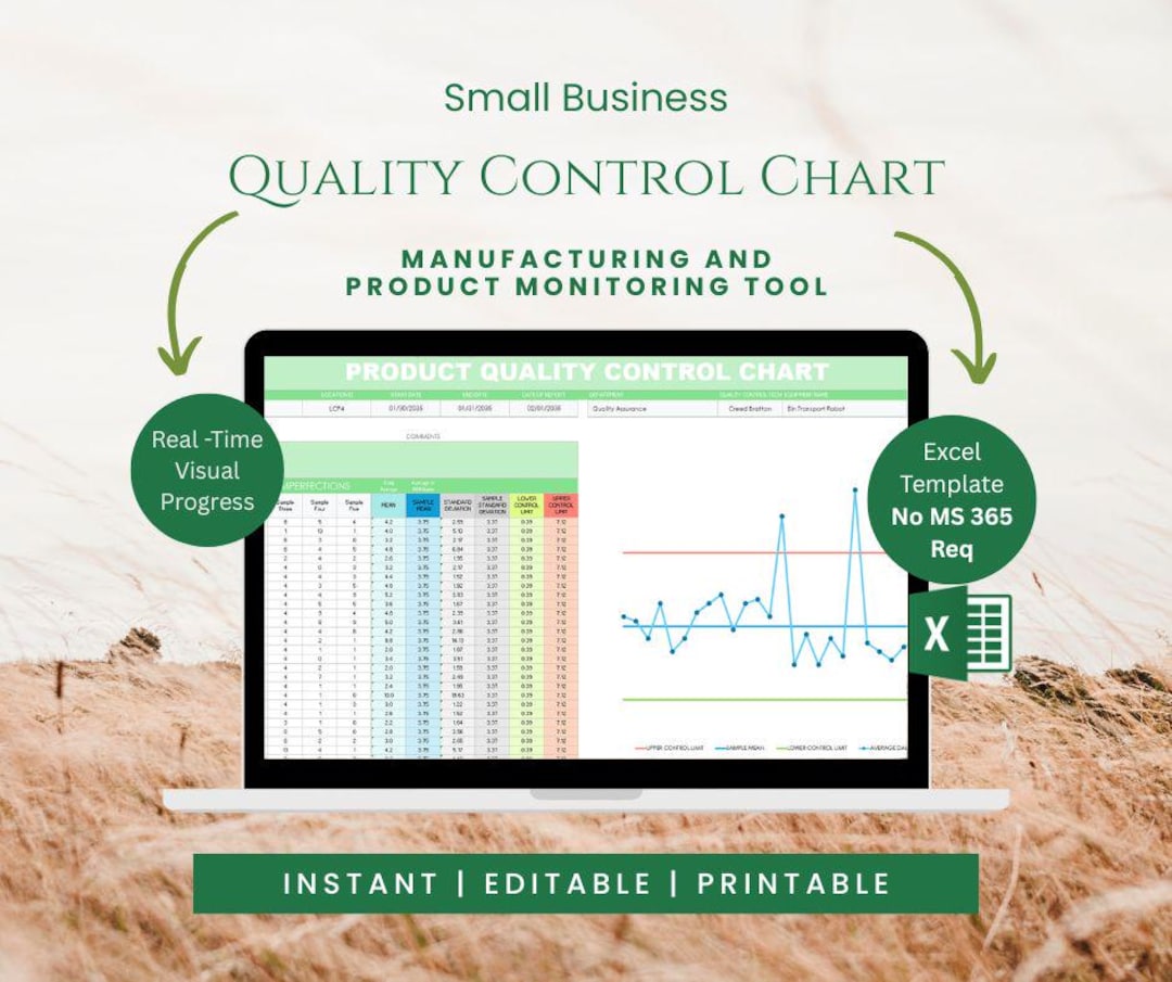 Quality Control Chart Excel | SPC Manufacturing and Product Monitoring ...