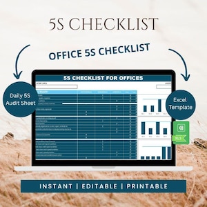 Office 5S Checklist Excel Template | Workplace Audit Tracker (Digital Download)