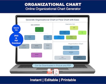Organizational Chart Generator | Flow Diagram Creator | Business Structure Maker | Downloadable in PDF & JPEG