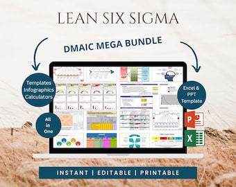 DMAIC Toolkit Excel | Lean Six Sigma Calculators | Lean Templates | Project Management Infographics