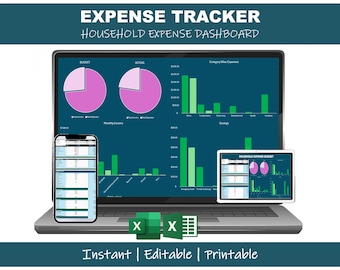 Budget Planner | Monthly Expense Tracker Excel Spreadsheet | Personal Finance Planner | Money Management Sheet